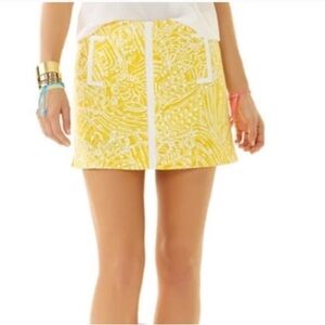 Lilly Pulitzer January Skort with Sunglow Yellow Sea Cups print
